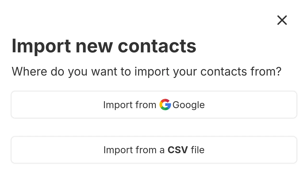 Import modal